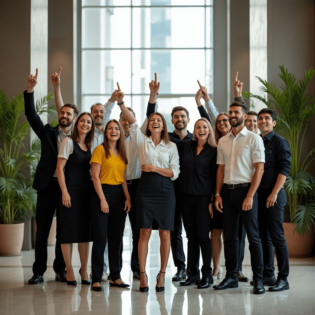 a group of people posing for a photo